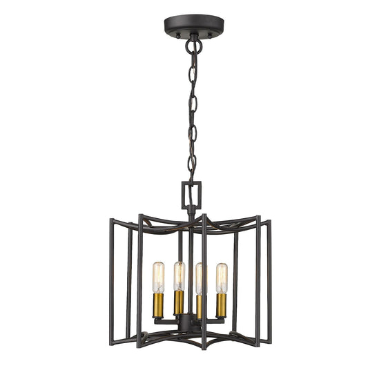 Rhian 4-Light Matte Black Pendant - AFS