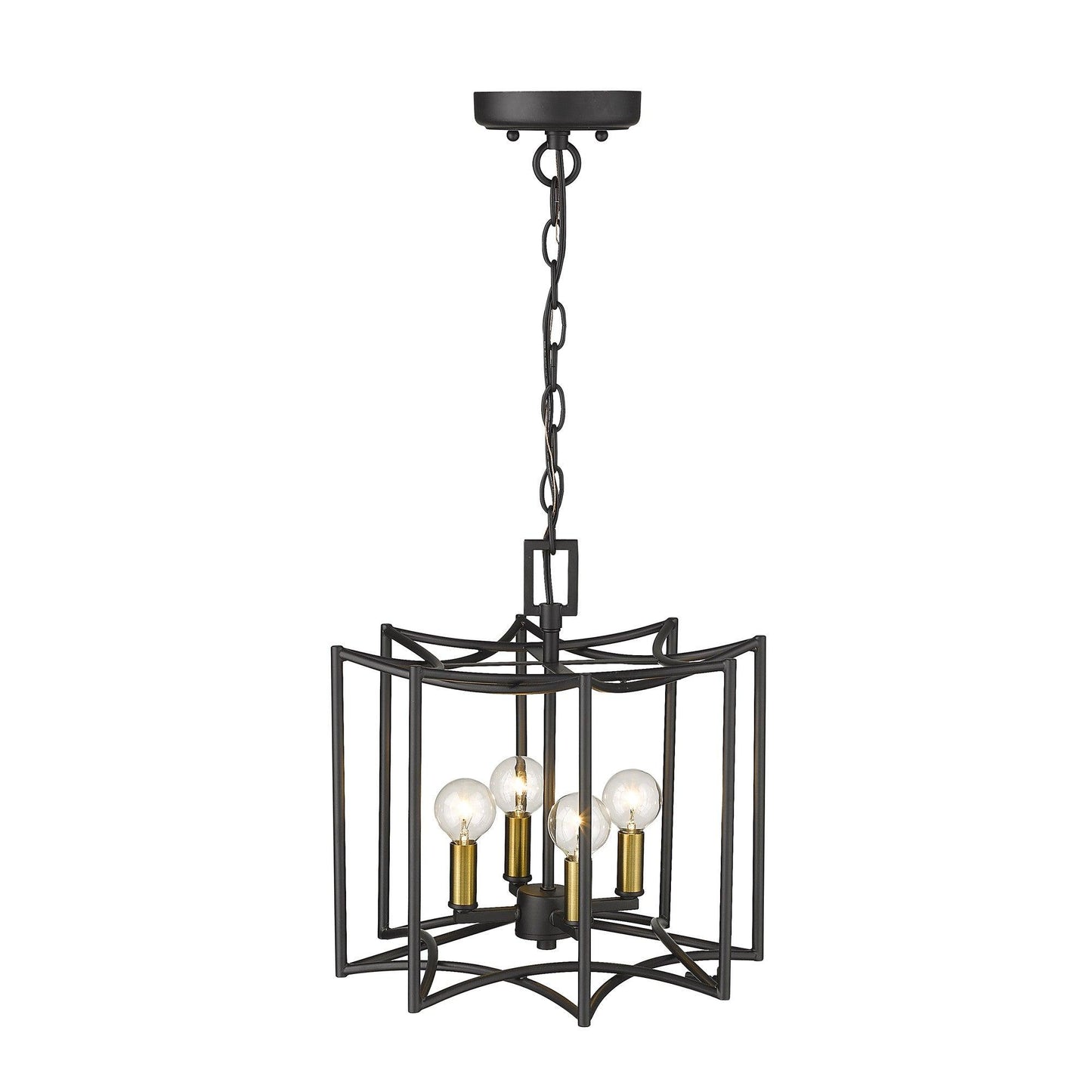 Rhian 4-Light Matte Black Pendant - AFS