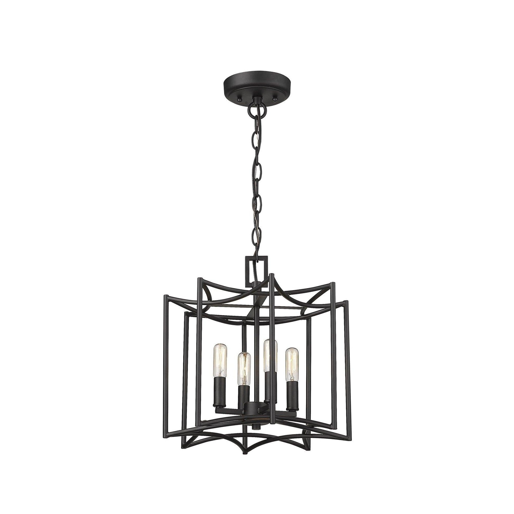 Rhian 4-Light Matte Black Pendant - AFS