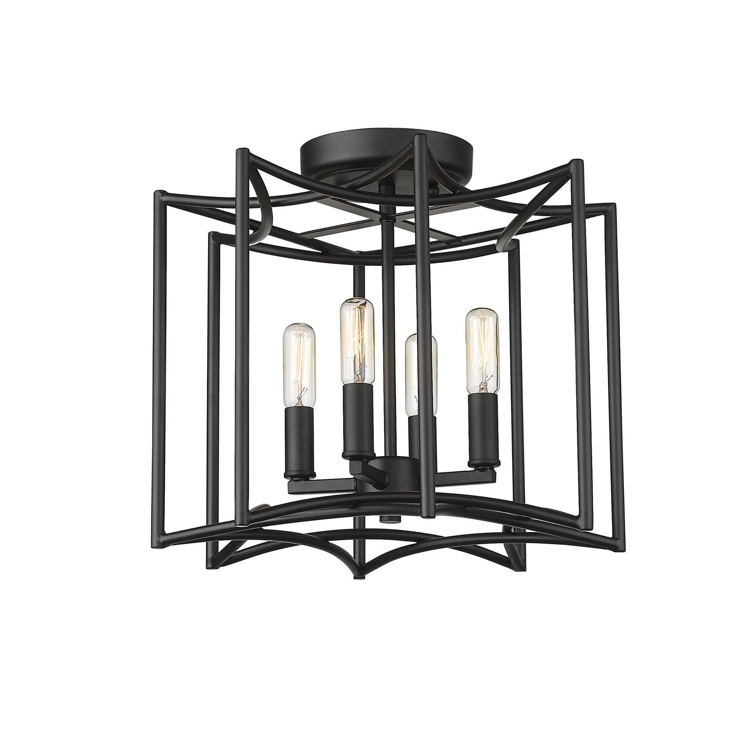 Rhian 4-Light Matte Black Pendant - AFS