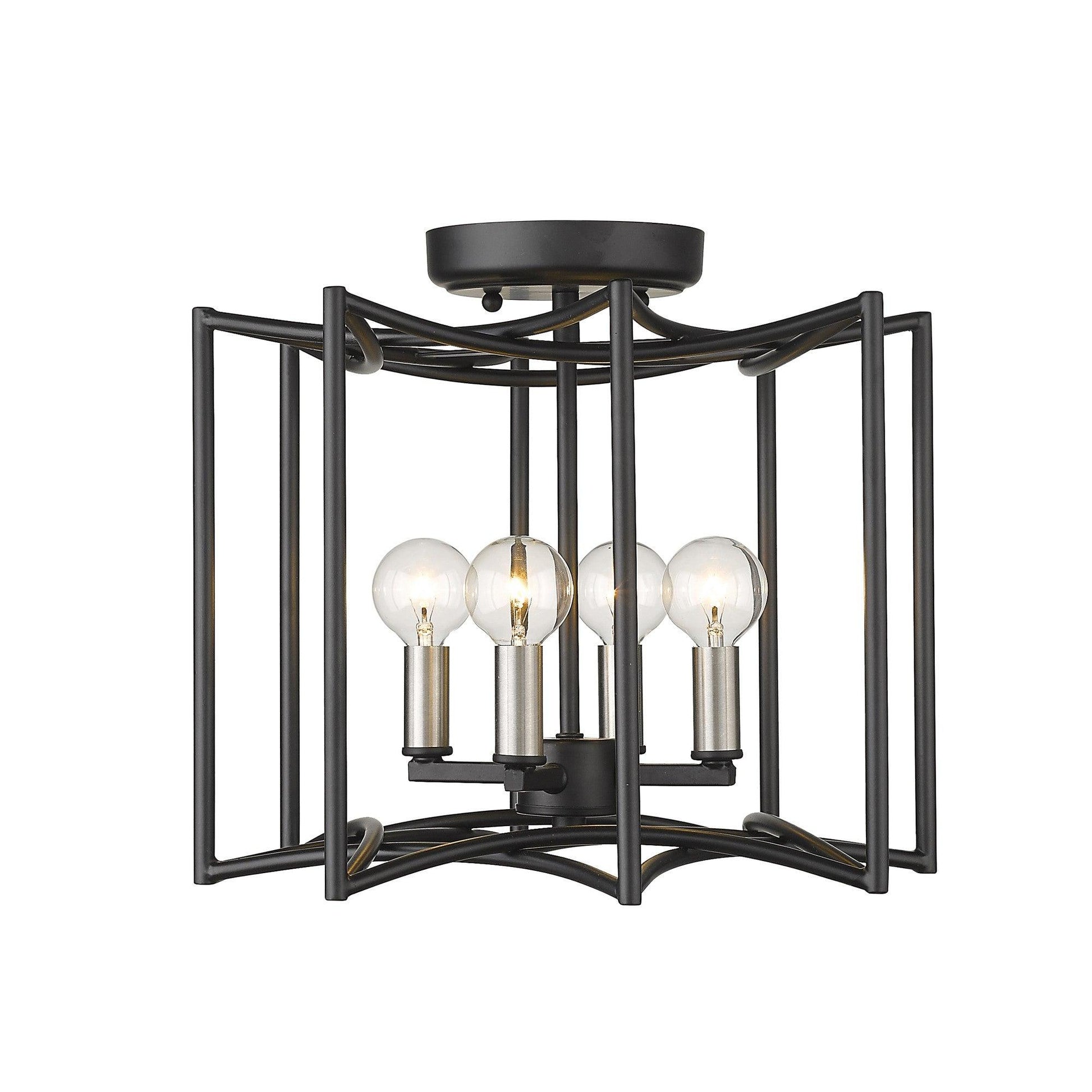 Rhian 4-Light Matte Black Pendant - AFS