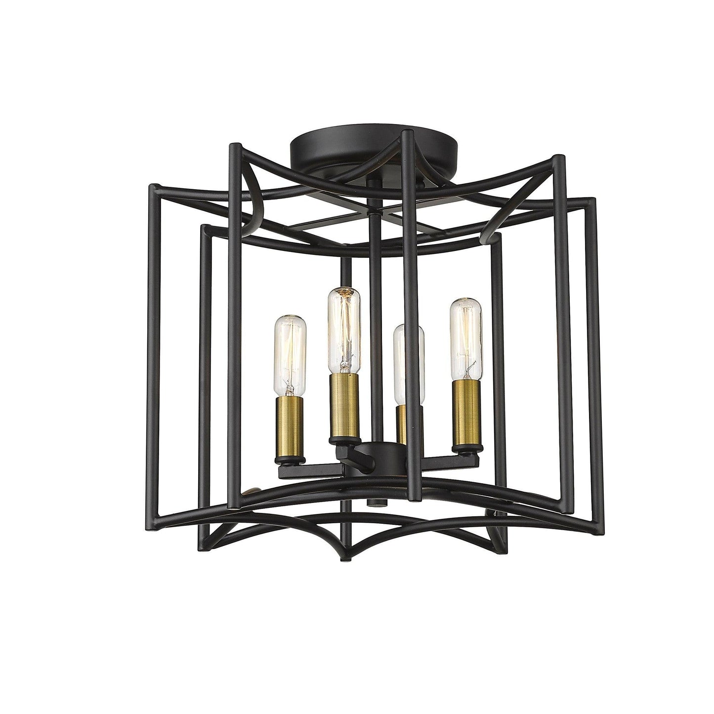 Rhian 4-Light Matte Black Pendant - AFS