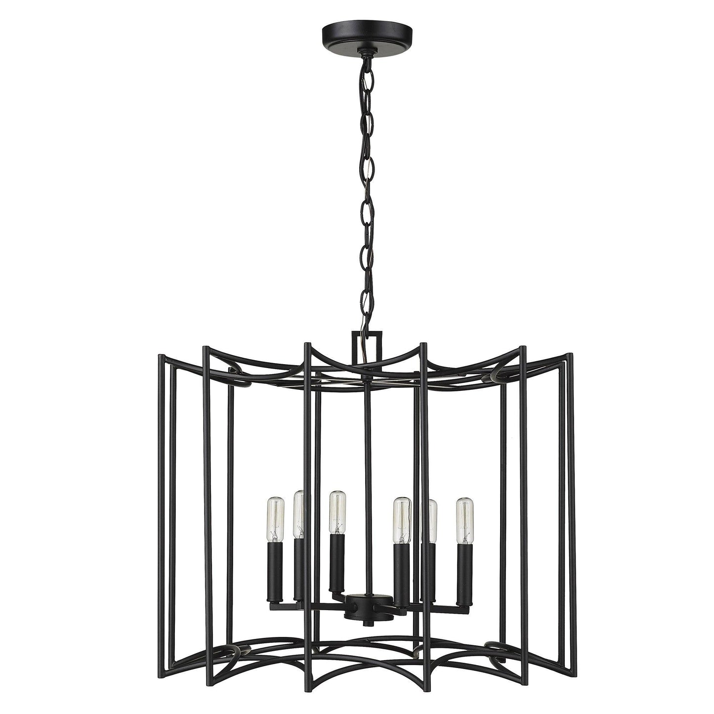 Rhian 8-Light Matte Black Pendant - AFS