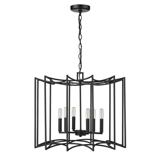 Rhian 8-Light Matte Black Pendant - AFS