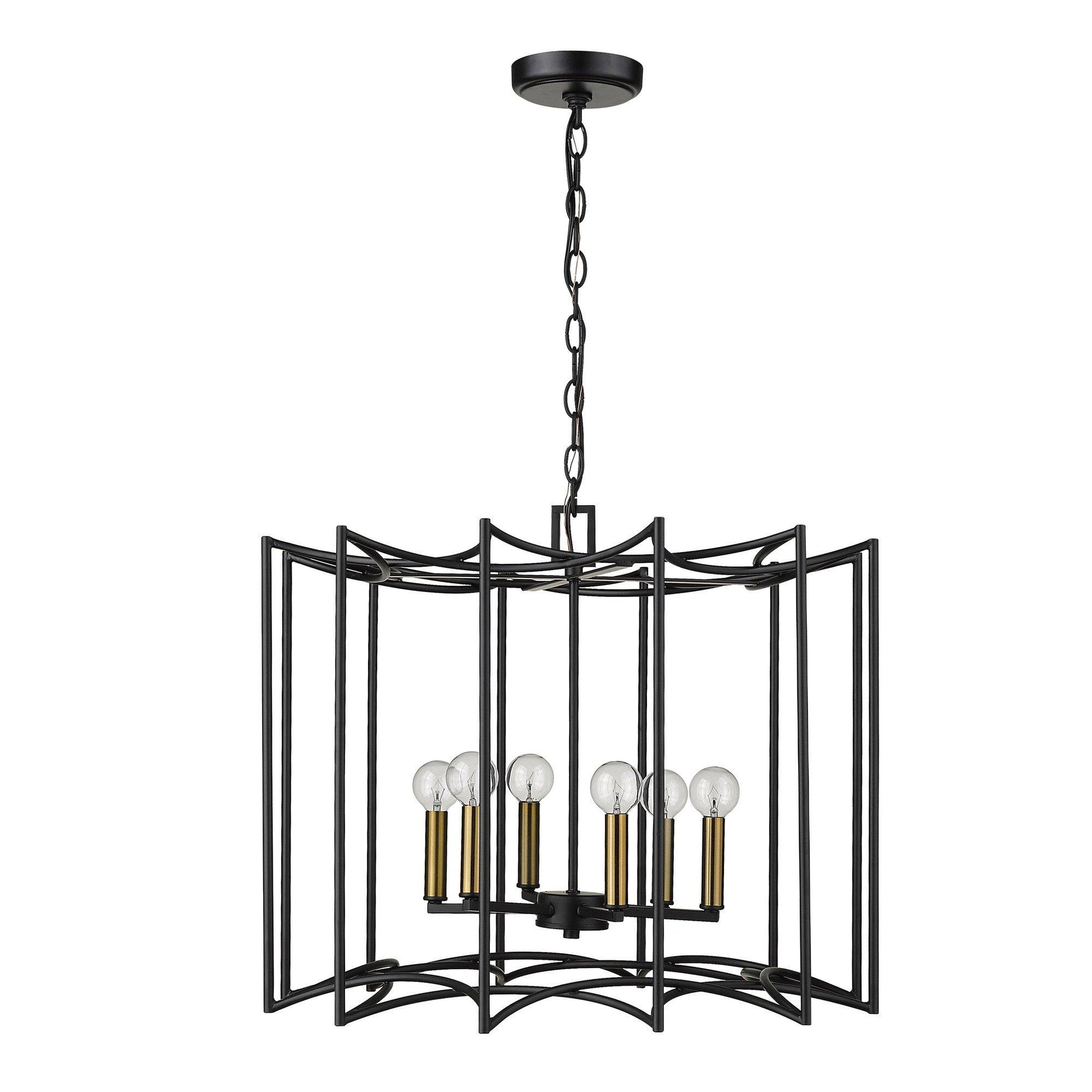 Rhian 8-Light Matte Black Pendant - AFS