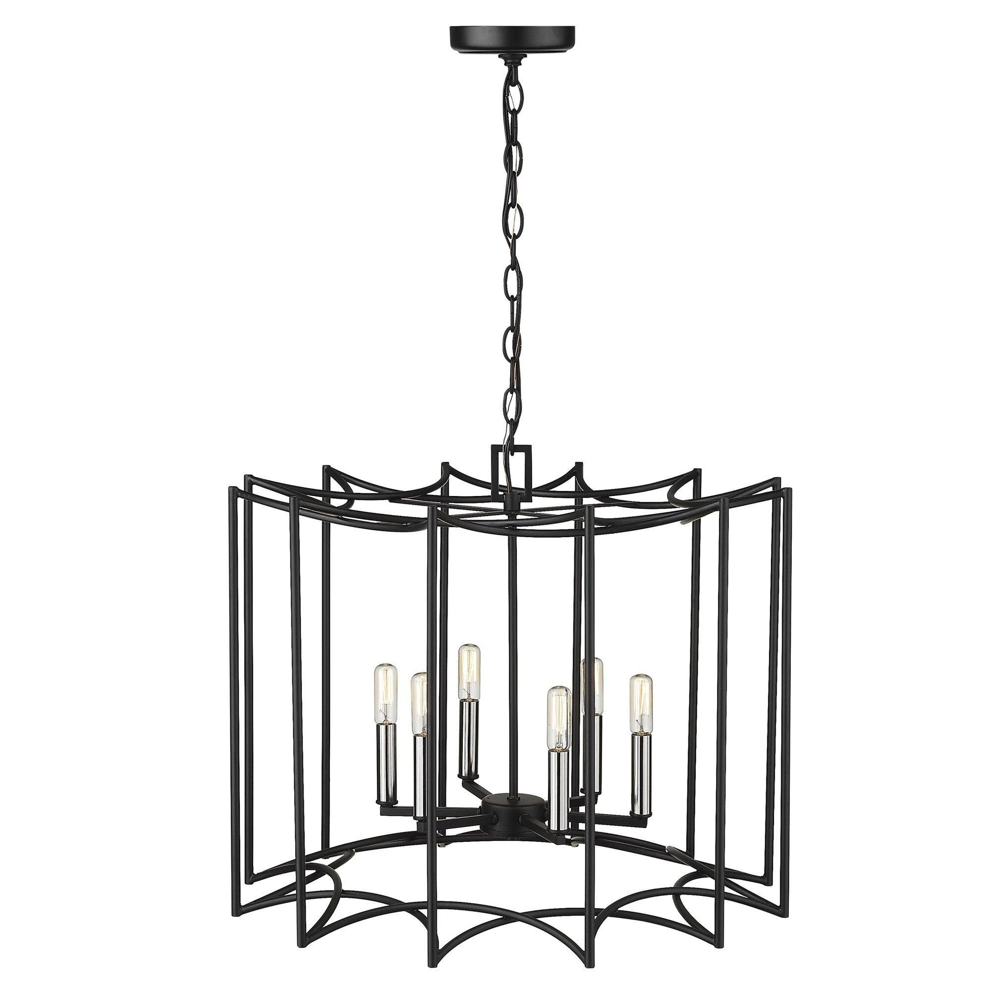 Rhian 8-Light Matte Black Pendant - AFS