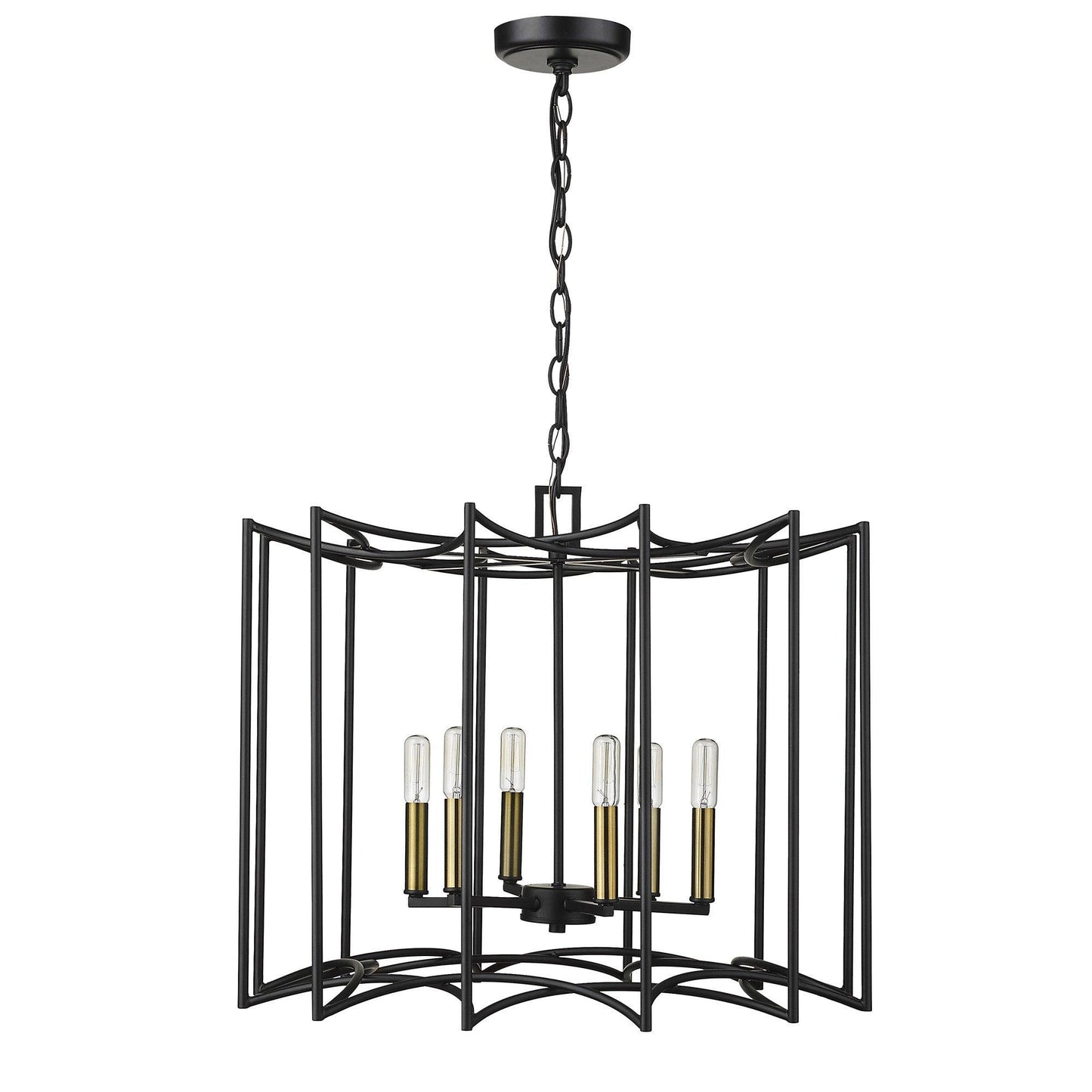 Rhian 8-Light Matte Black Pendant - AFS