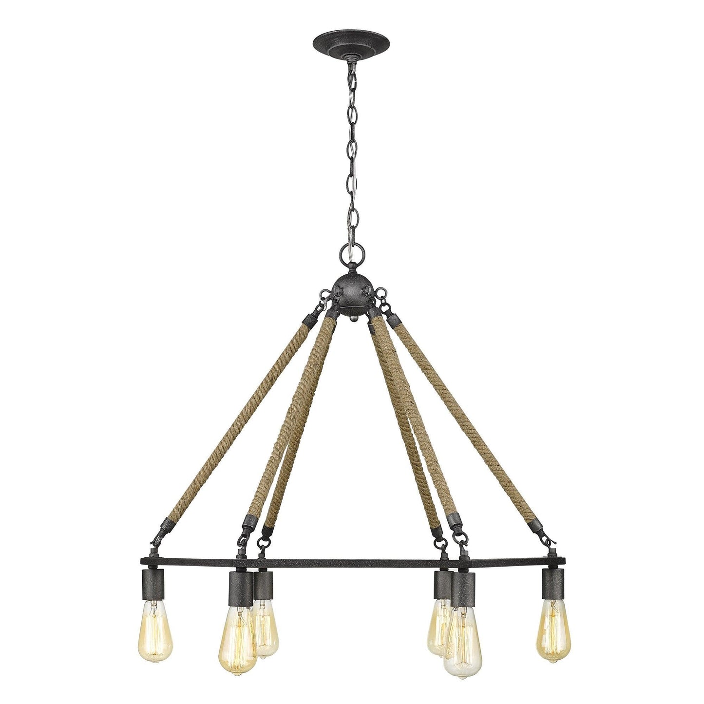 Holden 6-Light Antique Gray Wagon Wheel Chandelier - AFS