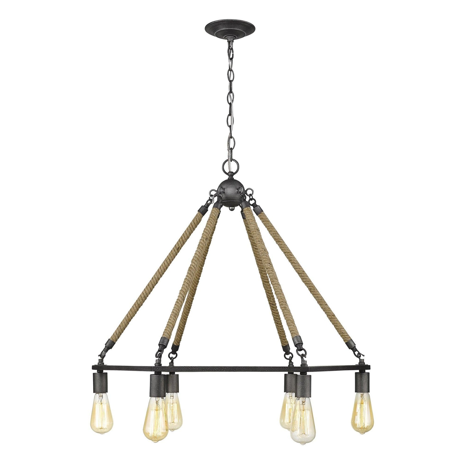 Holden 6-Light Antique Gray Wagon Wheel Chandelier - AFS