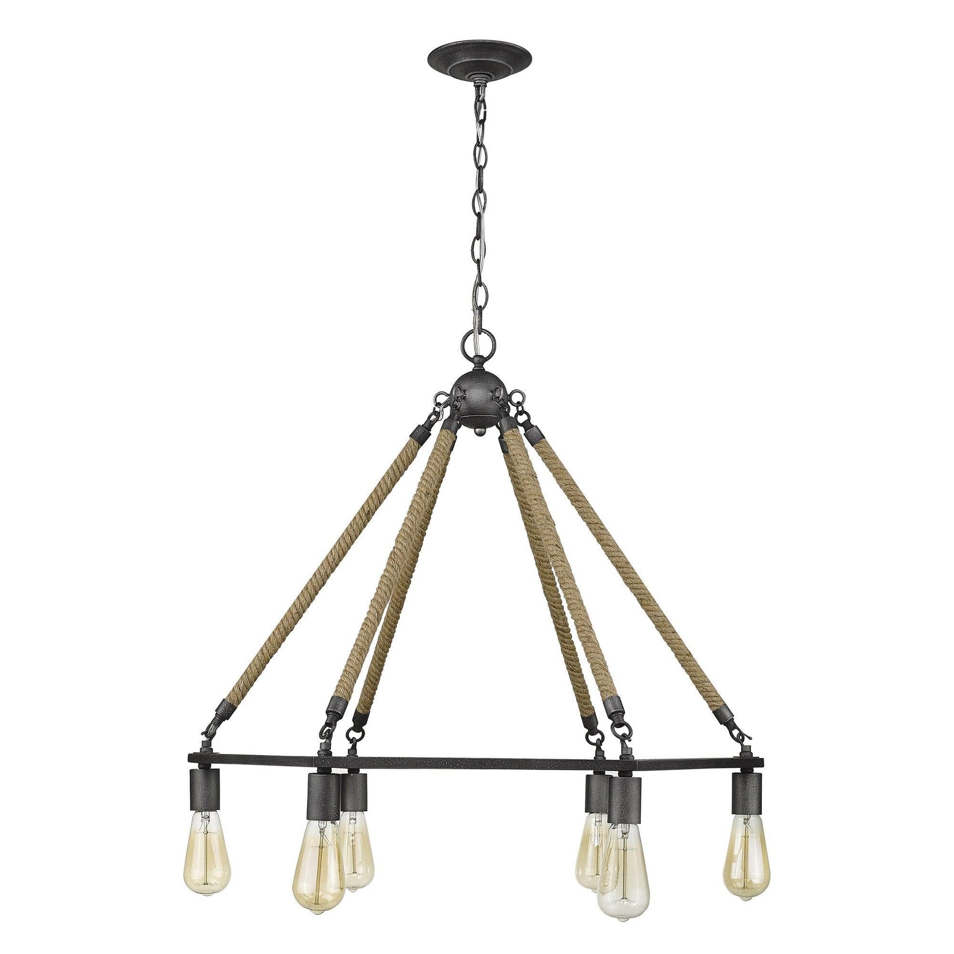 Holden 6-Light Antique Gray Wagon Wheel Chandelier - AFS