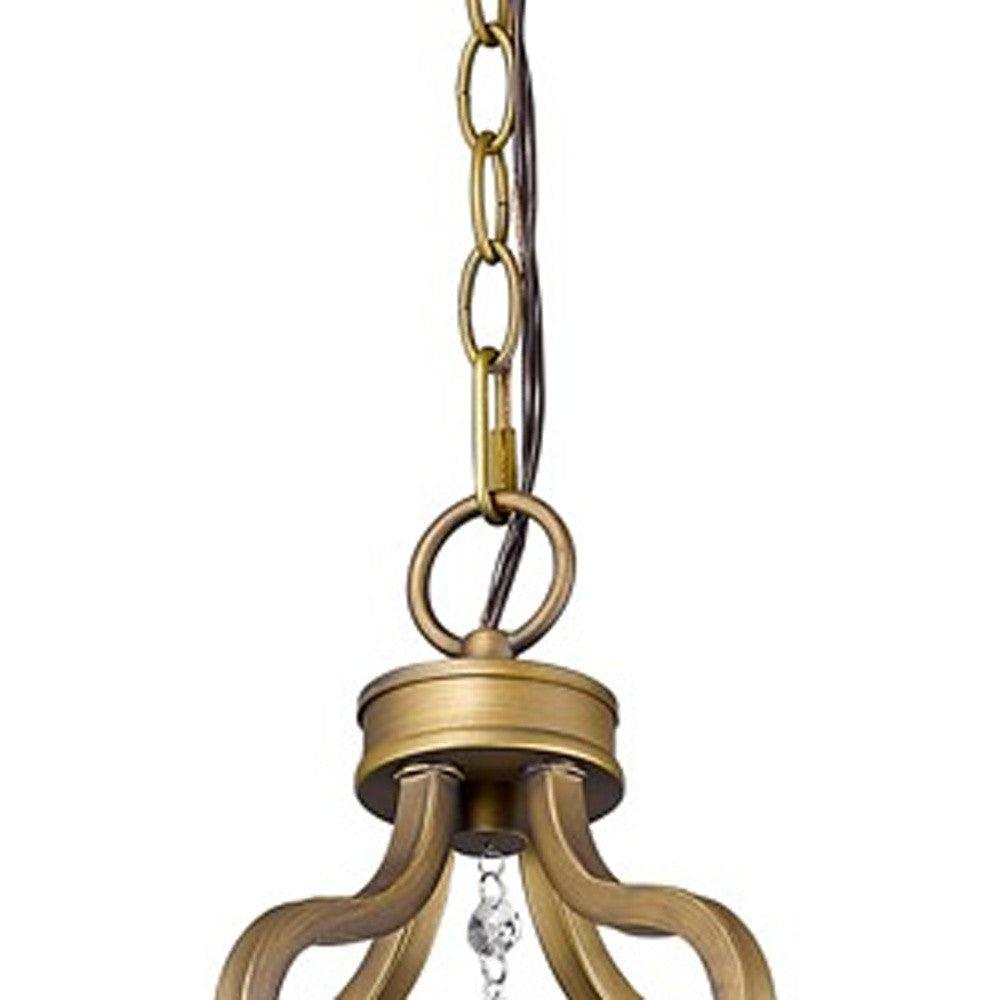 Peyton 6-Light Raw Brass Chandelier With Crystal Accents - AFS