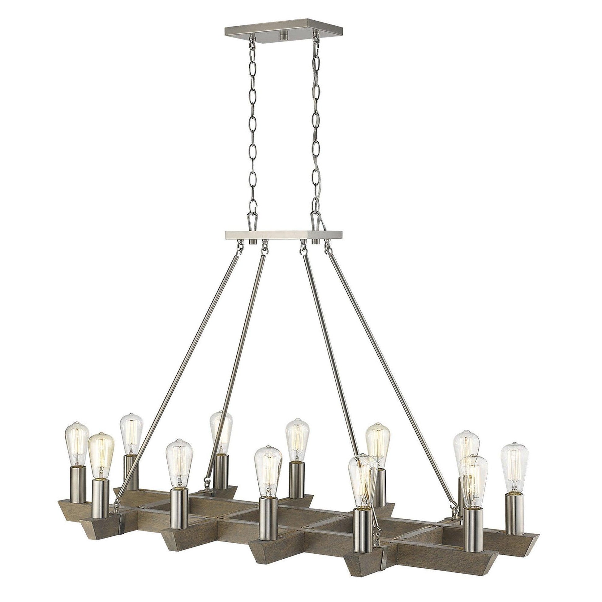 Finnick 12-Light Satin Nickel Chandelier - AFS