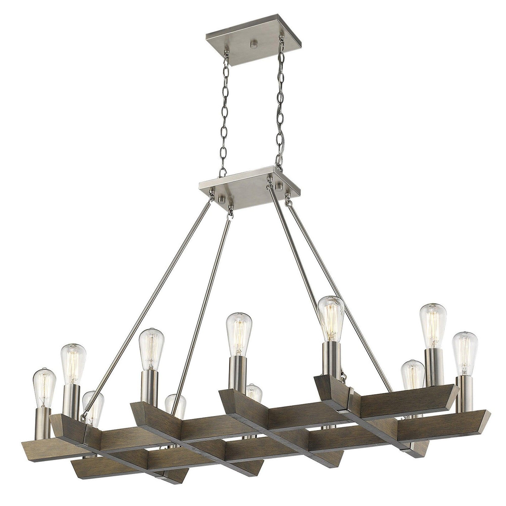 Finnick 12-Light Satin Nickel Chandelier - AFS