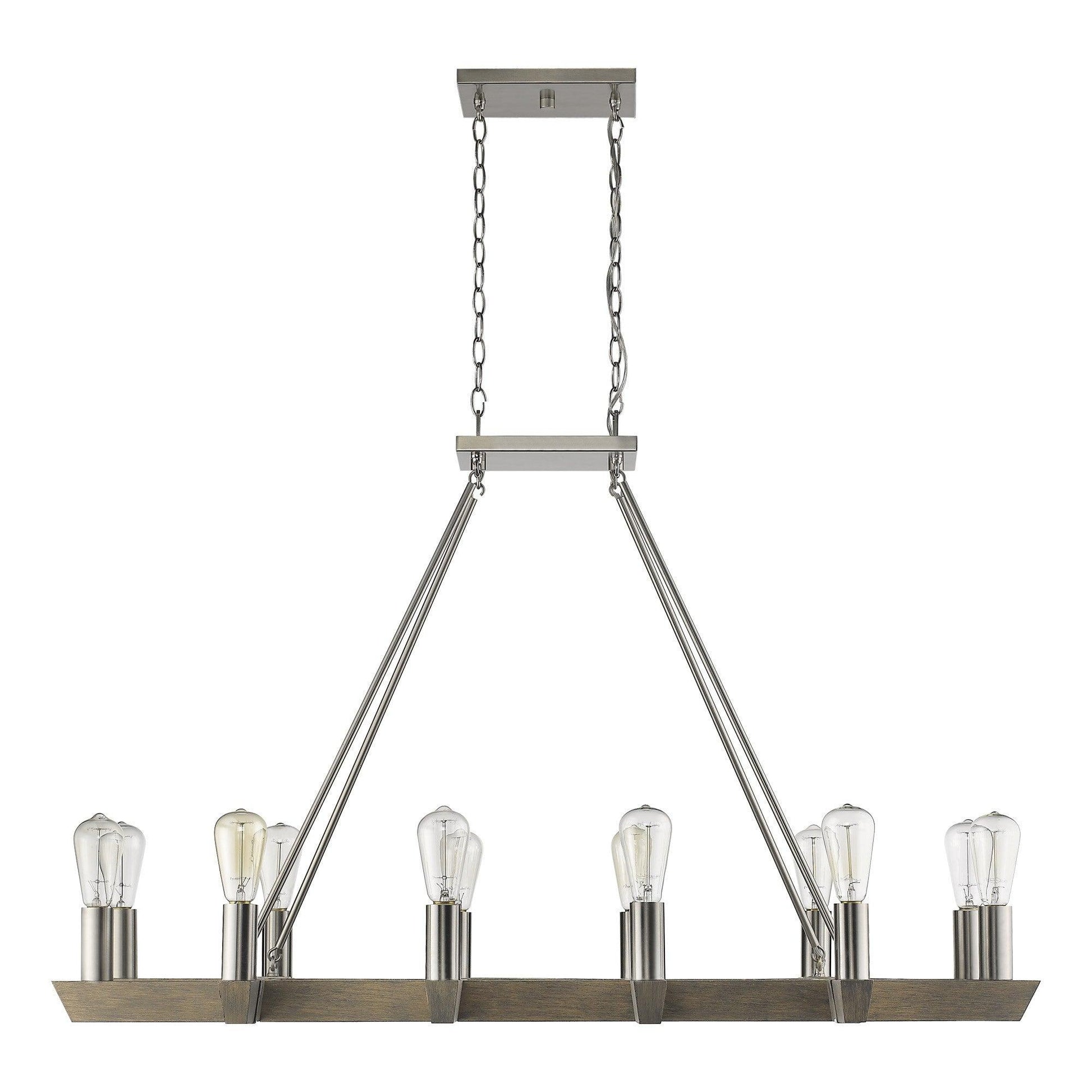 Finnick 12-Light Satin Nickel Chandelier - AFS