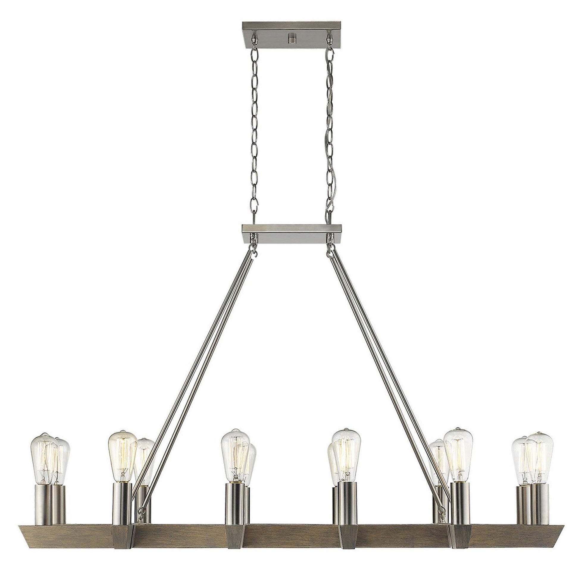 Finnick 12-Light Satin Nickel Chandelier - AFS