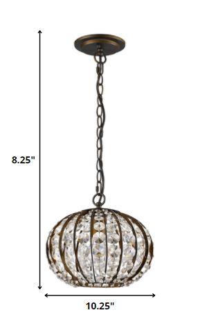 Olivia 1-Light Oil-Rubbed Bronze Crystal Globe Pendant - AFS