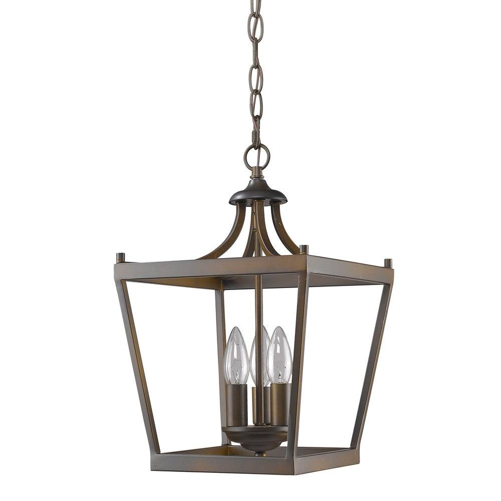 Vintage Brown Metal Tapered Hanging Light - AFS