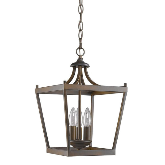 Vintage Brown Metal Tapered Hanging Light - AFS