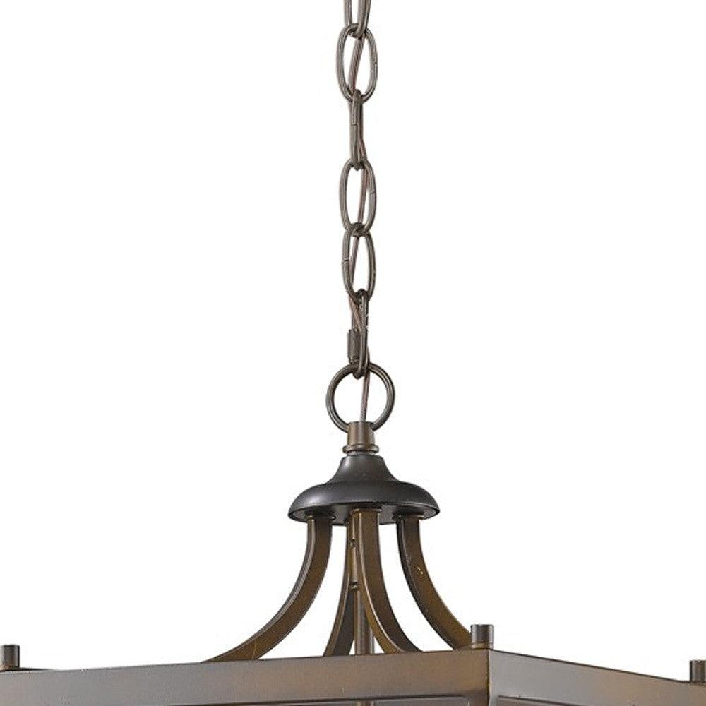 Vintage Brown Metal Tapered Hanging Light - AFS