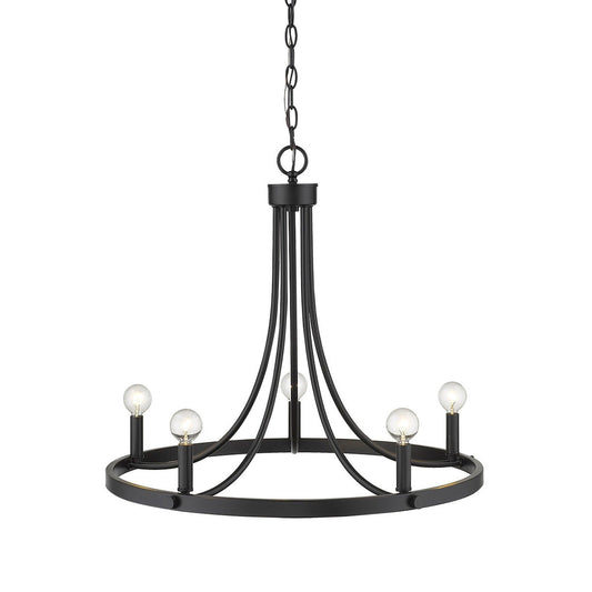 Sawyer 5-Light Matte Black Chandelier - AFS