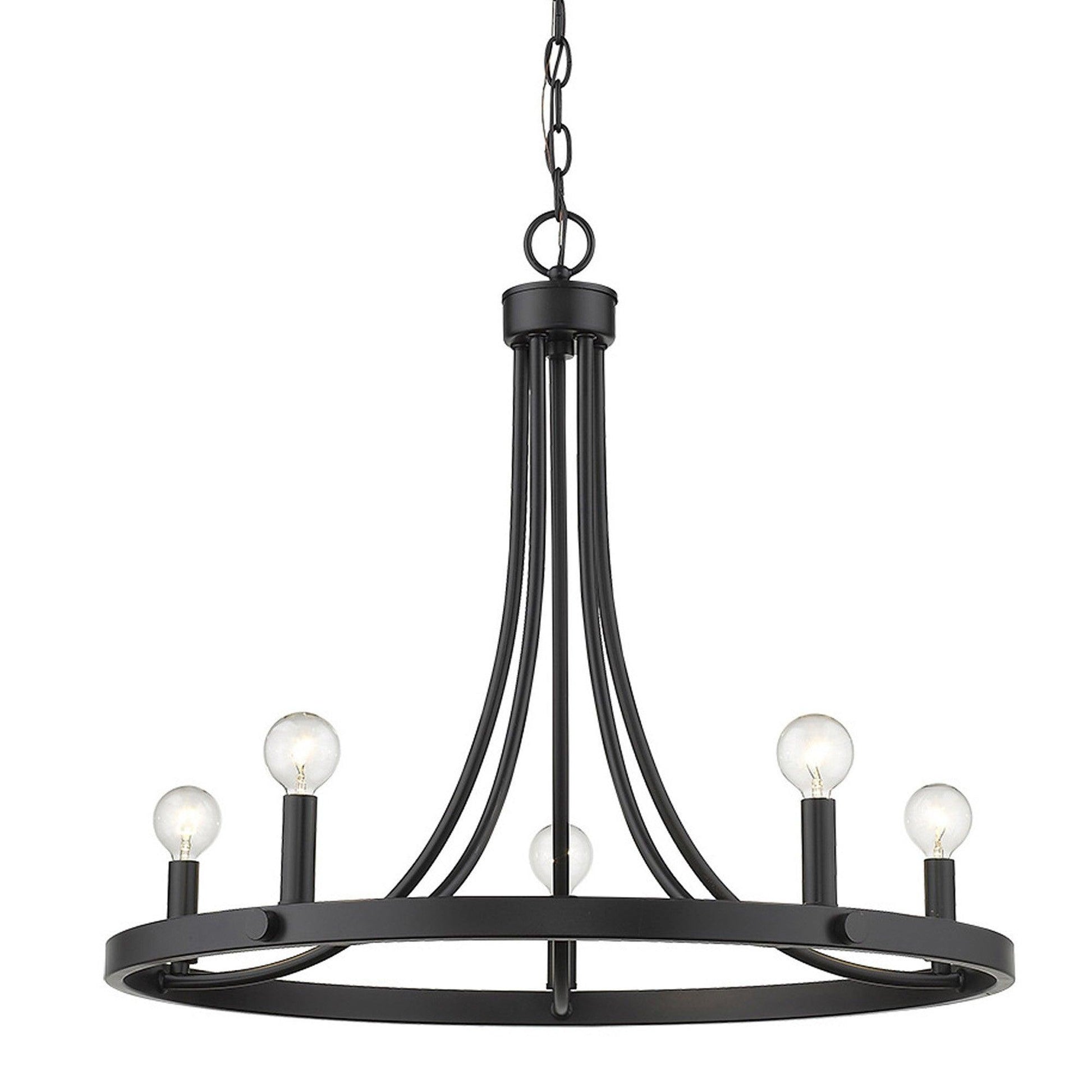 Sawyer 5-Light Matte Black Chandelier - AFS