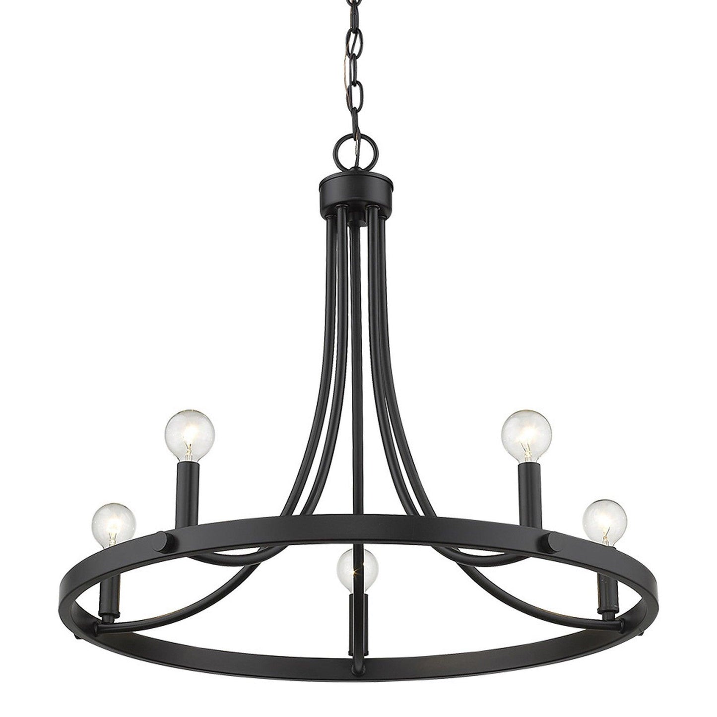 Sawyer 5-Light Matte Black Chandelier - AFS