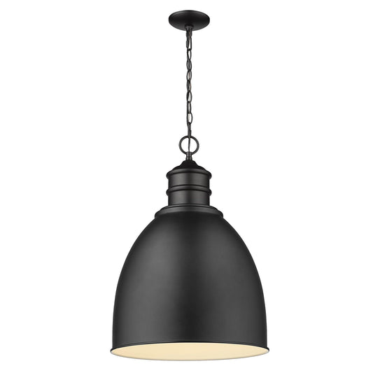 Colby 1-Light Matte Black Pendant With Gloss White Interior Shade - AFS