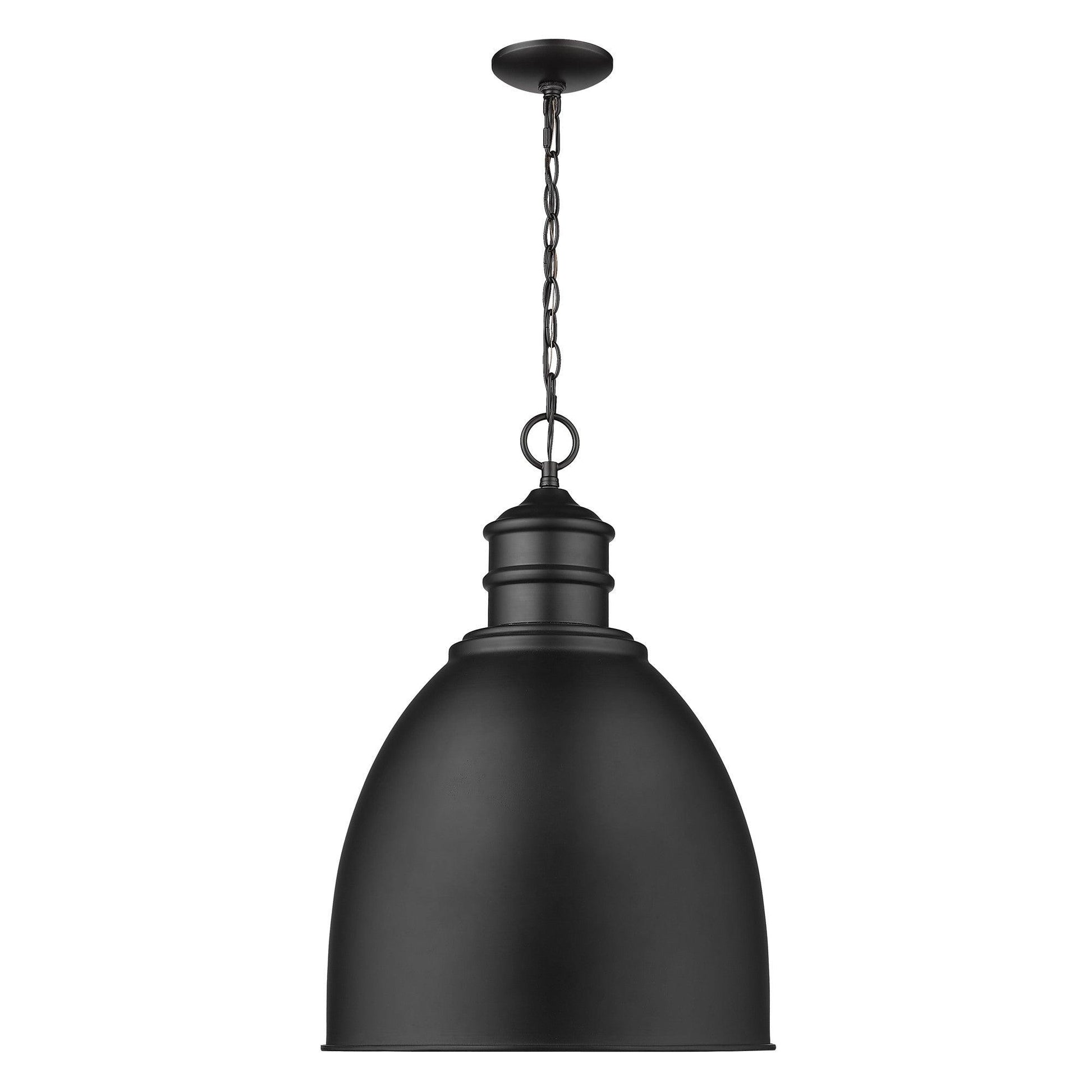 Colby 1-Light Matte Black Pendant With Gloss White Interior Shade - AFS