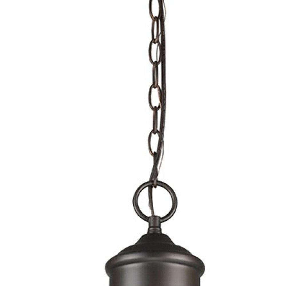 Colby 1-Light Oil-Rubbed Bronze Pendant With Raw Brass Interior Shade - AFS