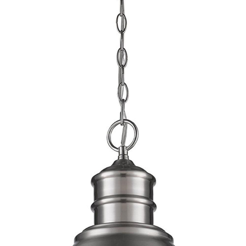 Colby 1-Light Satin Nickel Pendant With Gloss White Interior Shade - AFS