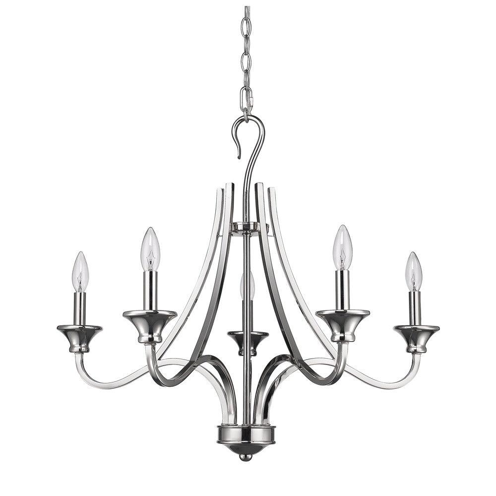 Michelle 5-Light Polished Nickel Chandelier - AFS