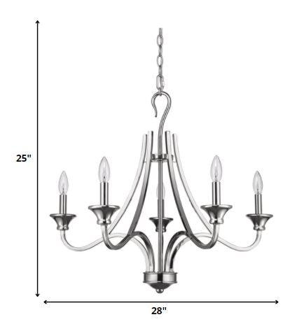 Michelle 5-Light Polished Nickel Chandelier - AFS