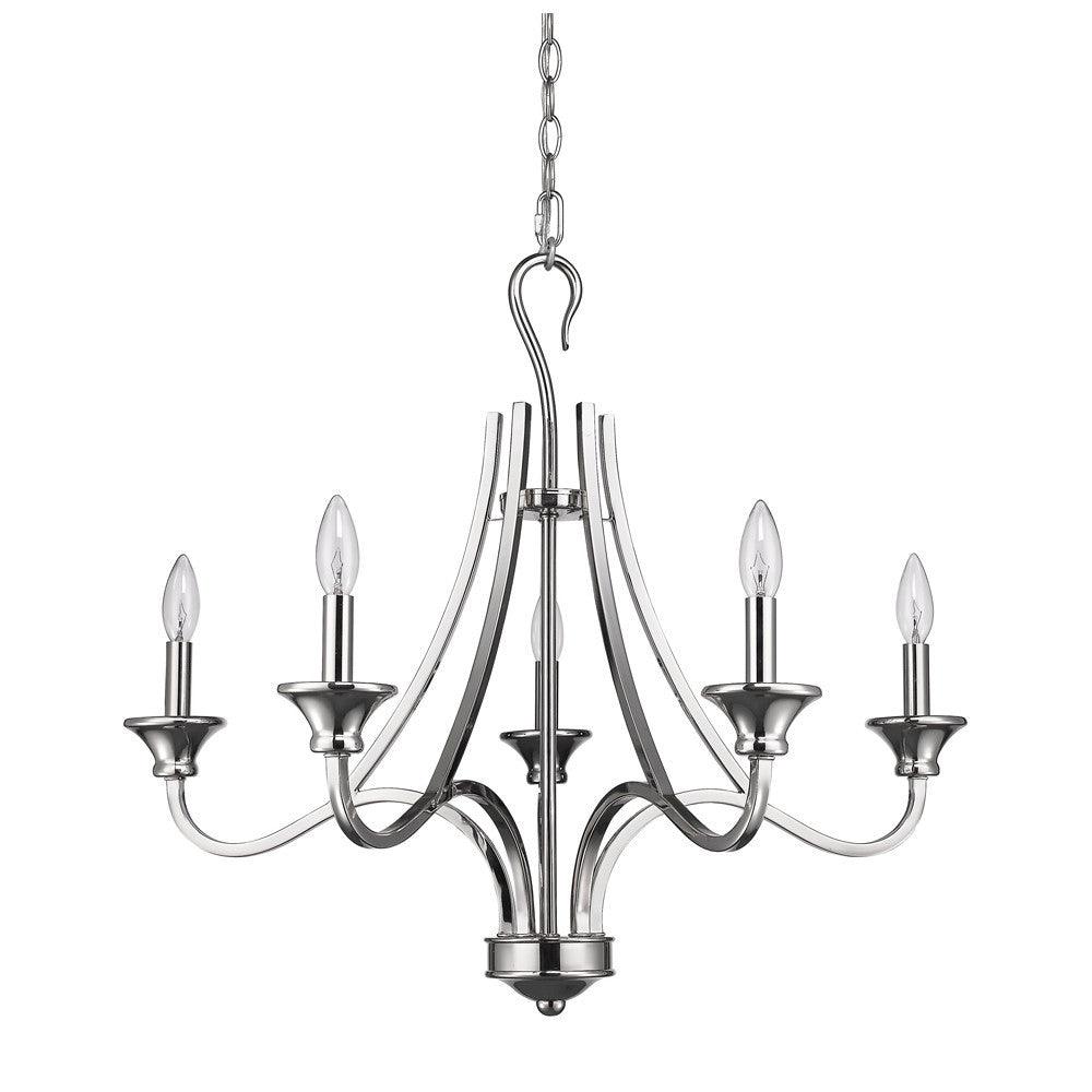 Michelle 5-Light Polished Nickel Chandelier - AFS