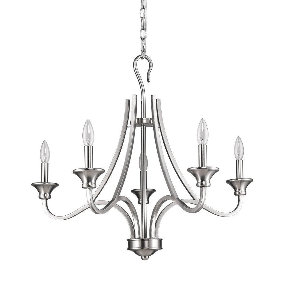 Michelle 5-Light Satin Nickel Chandelier - AFS