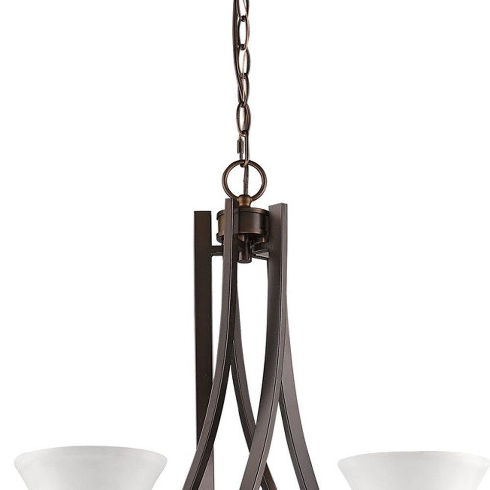 Mia 5-Light Oil-Rubbed Bronze Chandelier With Etched Glass Shades - AFS