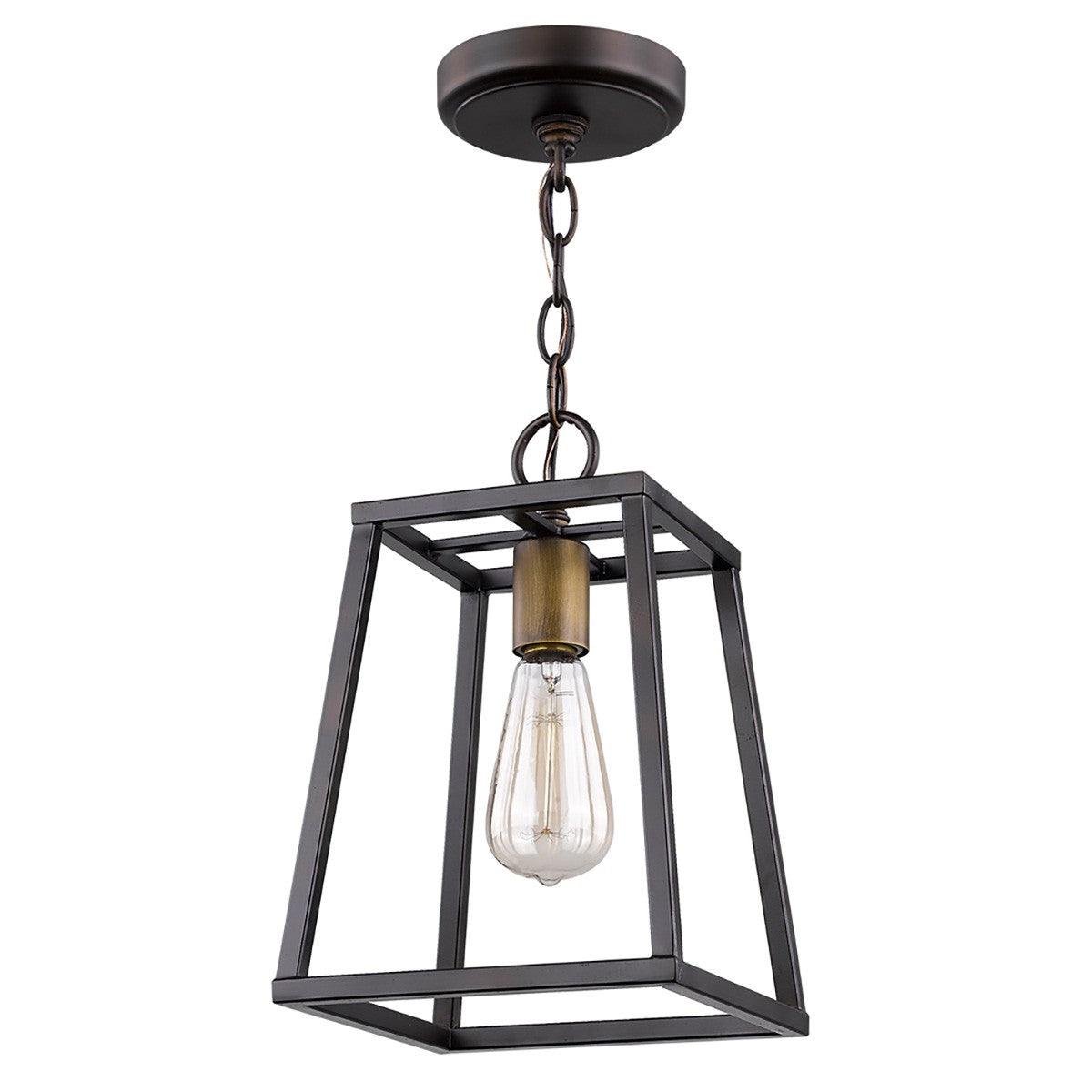 Antique Bronze Metal Tapered Hanging Light - AFS