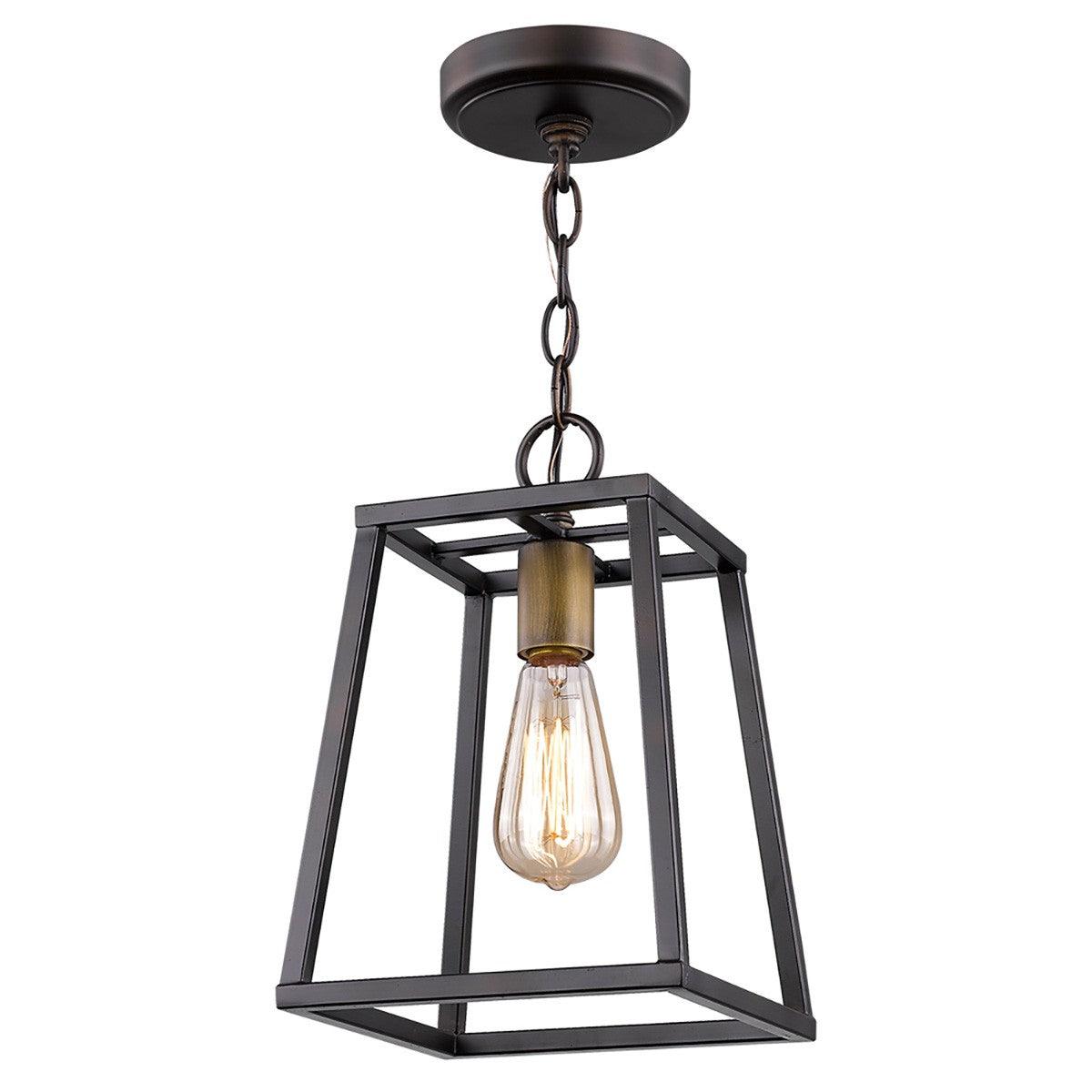 Antique Bronze Metal Tapered Hanging Light - AFS