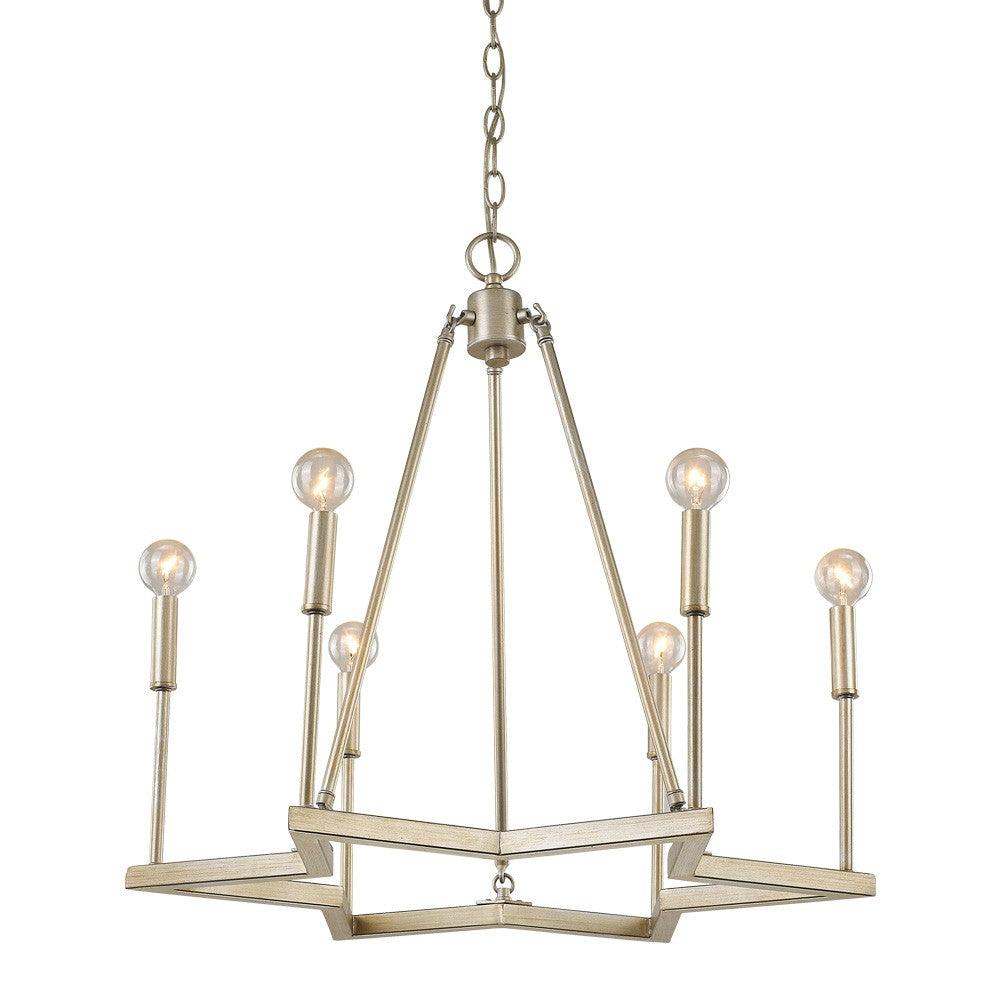 Reagan 6-Light Washed Gold Chandelier - AFS