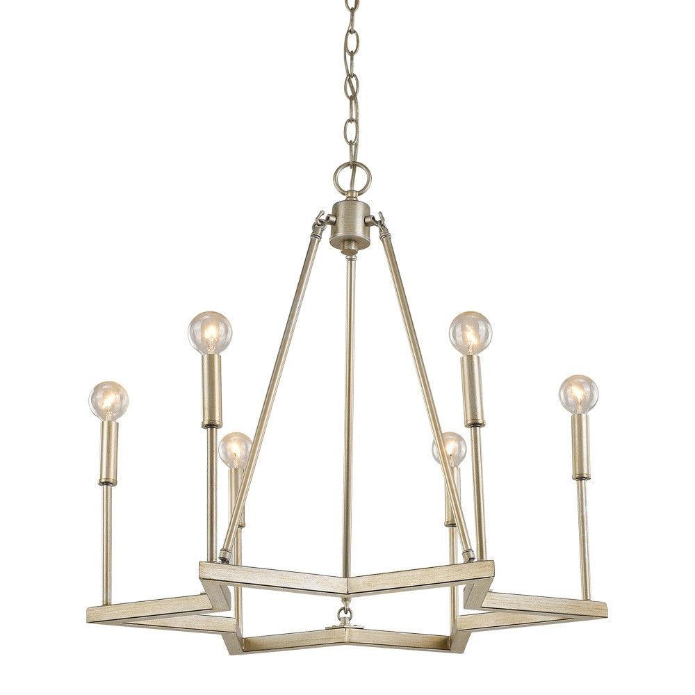 Reagan 6-Light Washed Gold Chandelier - AFS