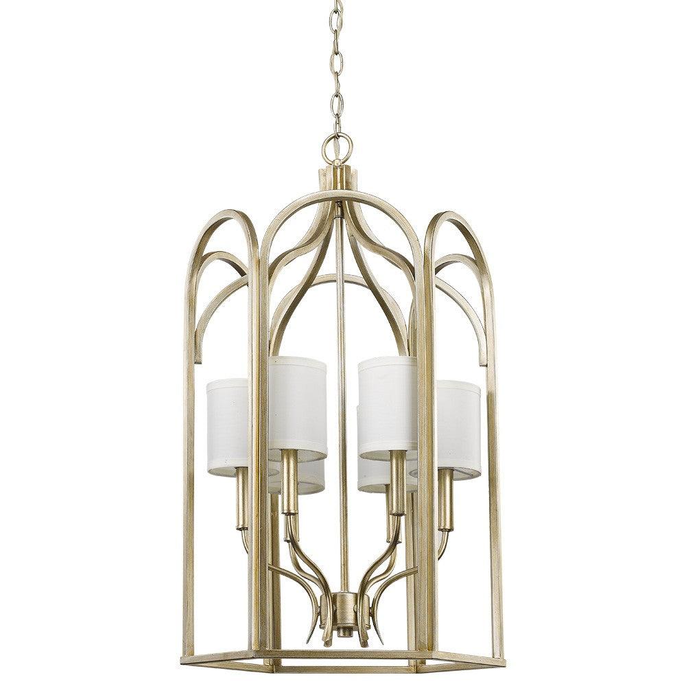 Ellie 6-Light Washed Gold Foyer Pendant - AFS