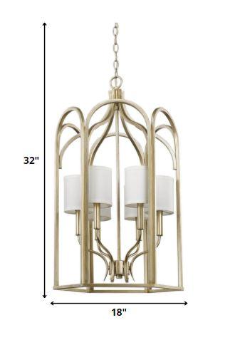 Ellie 6-Light Washed Gold Foyer Pendant - AFS