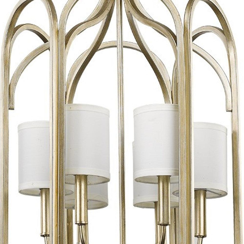 Ellie 6-Light Washed Gold Foyer Pendant - AFS