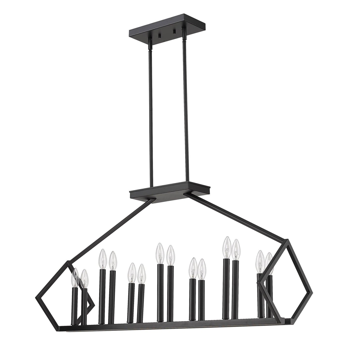 Luca 14-Light Matte Black Island Pendant - AFS