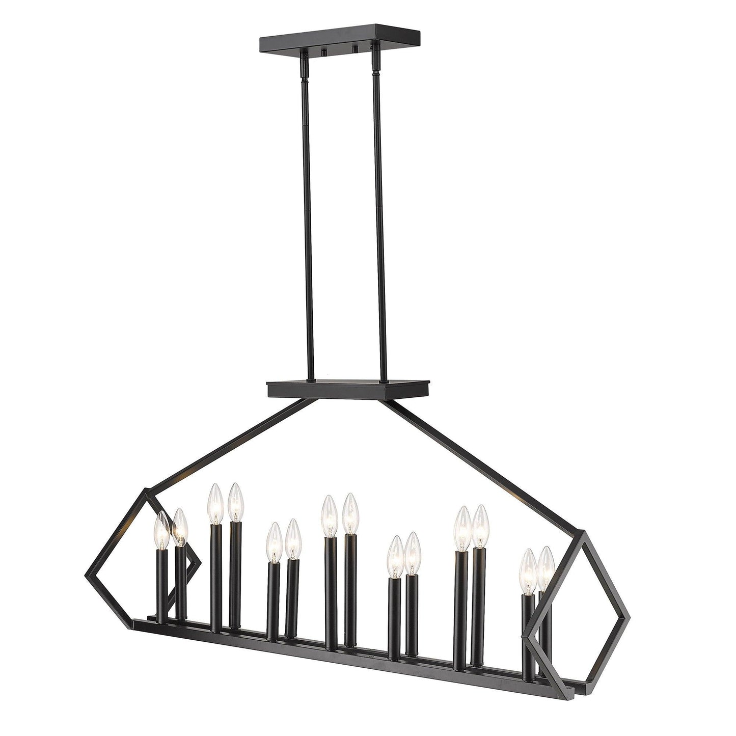 Luca 14-Light Matte Black Island Pendant - AFS