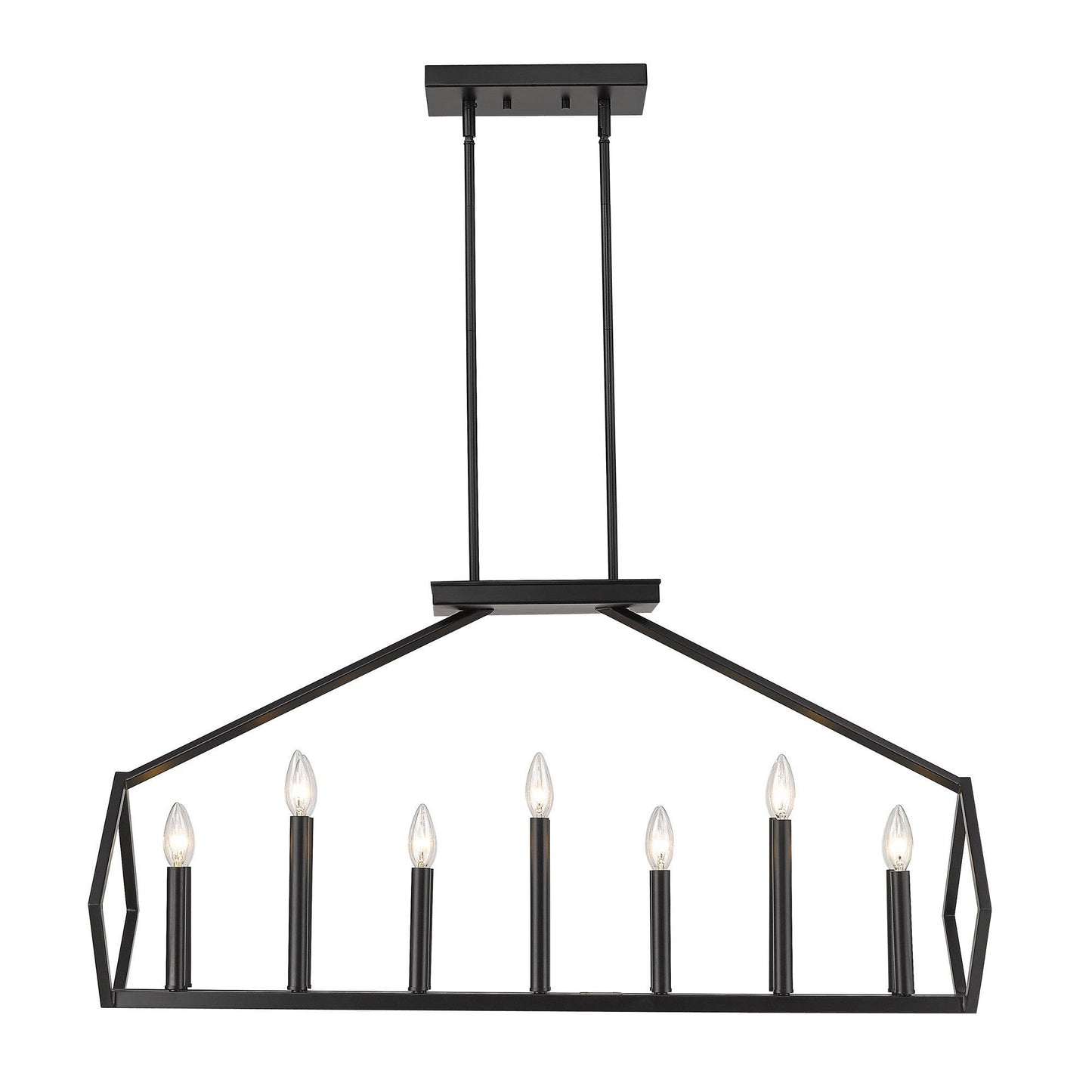 Luca 14-Light Matte Black Island Pendant - AFS