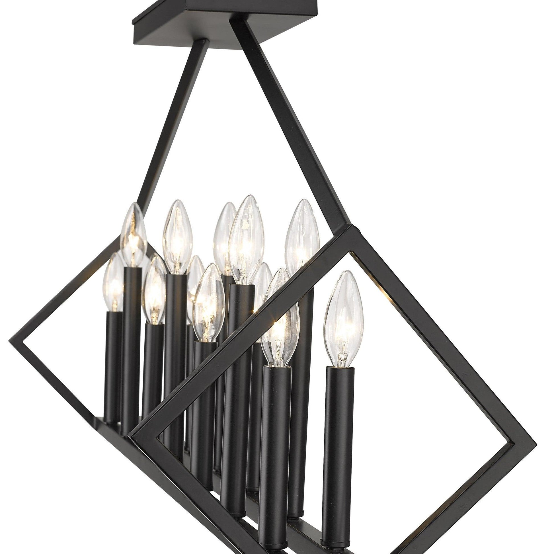 Luca 14-Light Matte Black Island Pendant - AFS