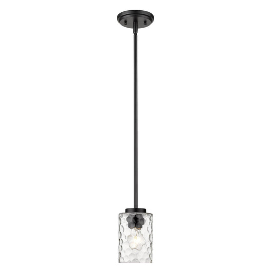 Black Metal and Glass Mini Pendant Hanging Light - AFS