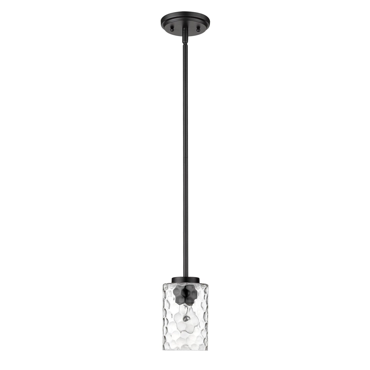 Black Metal and Glass Mini Pendant Hanging Light - AFS