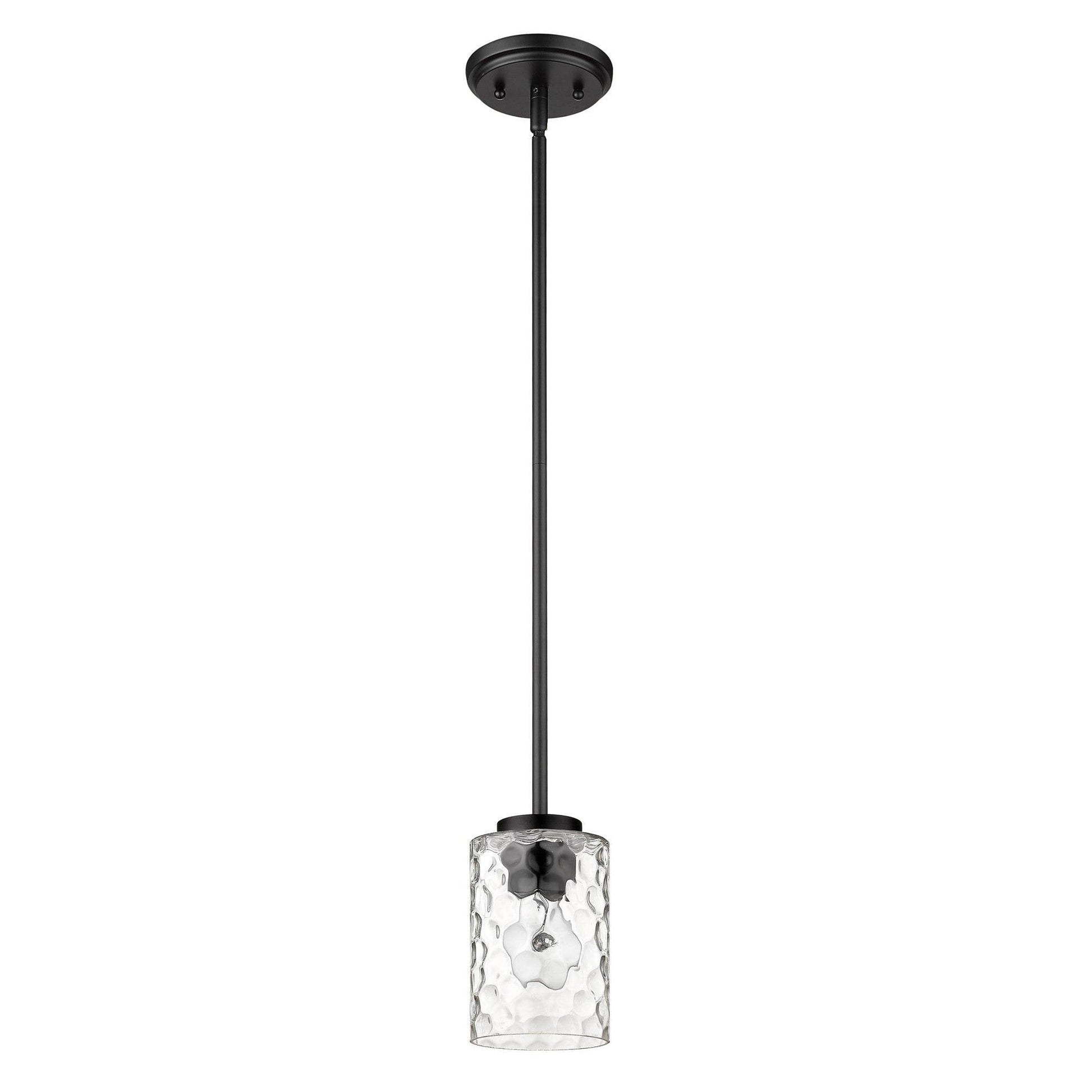 Black Metal and Glass Mini Pendant Hanging Light - AFS