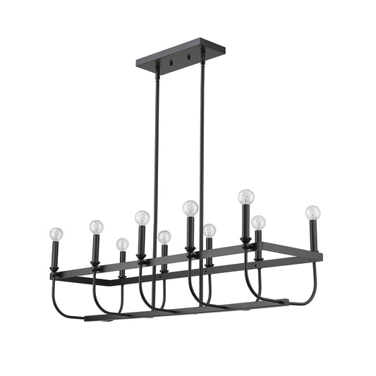 Beckett 10-Light Matte Black Island Pendant - AFS